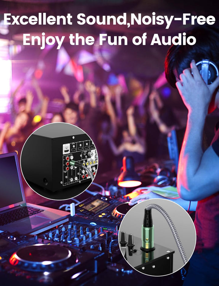 XLR auf Cinch Kabel, Subwoofer Kabel XLR Buchse auf Cinch Stecker Microfonkabel Stereo Audio Microfo