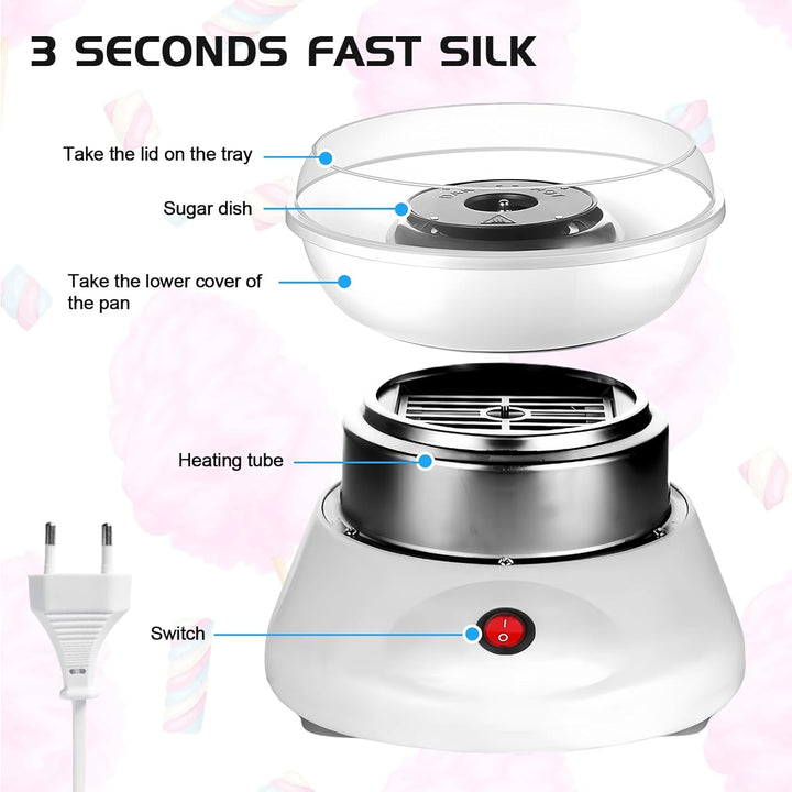 Zuckerwattemaschine, Retro Cotton Candy Machine 450 W, Zuckerwatte Maschine, Zuckerwattemaschinen Fü