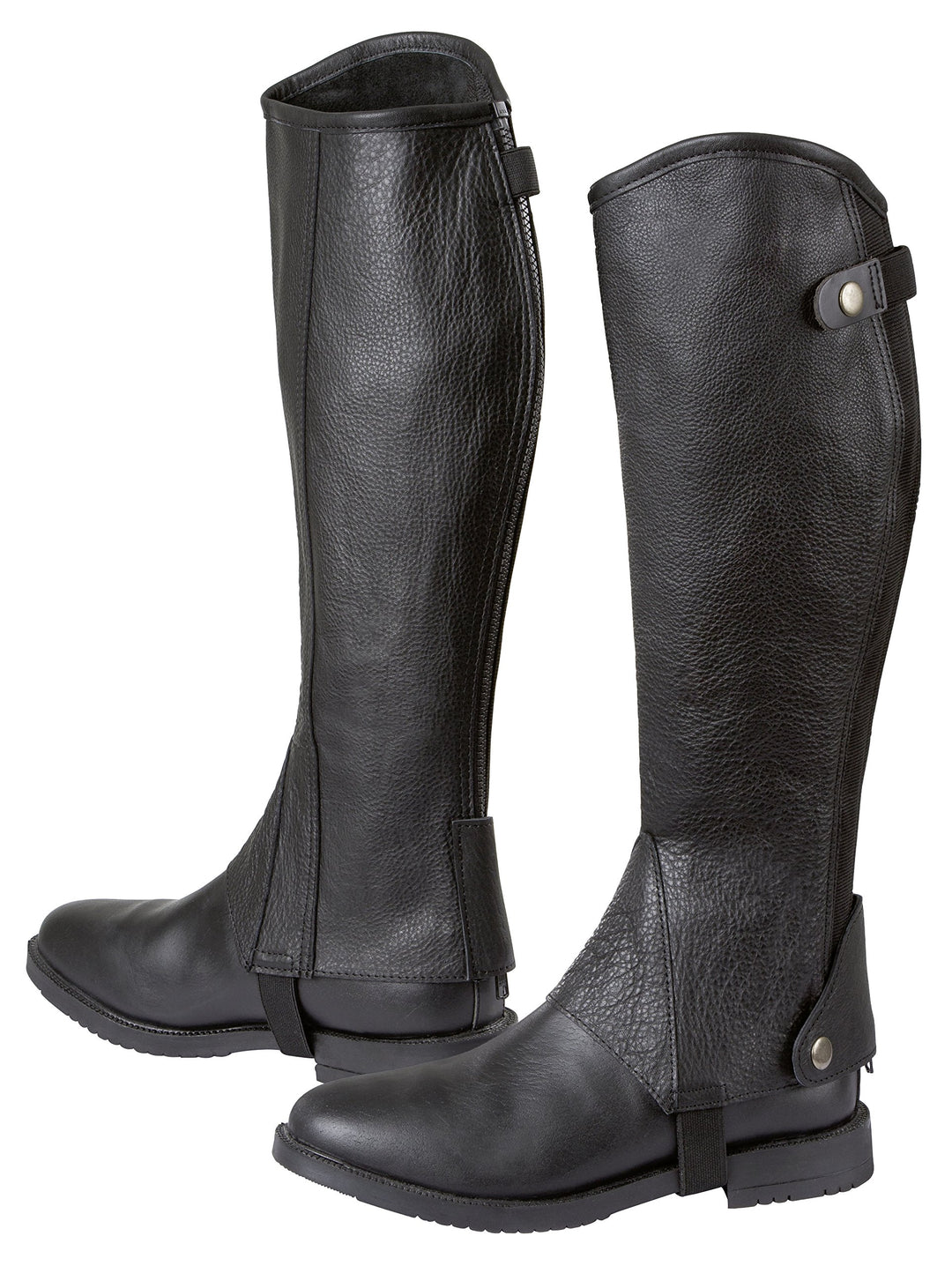 Covalliero Minichaps Elasto Leder Elastikeinsatz X-Large Schwarz, X-Large Schwarz