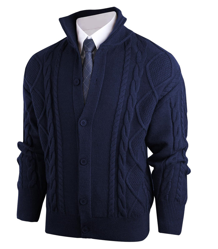 Pullover für Herren Rollkragen Strickjacke Strickpullover Gestrickte Knöpfe Twisted Thermal Langarm