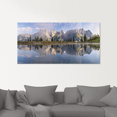 ARTland Glasbilder Wandbild Glas Bild einteilig 100x50 cm Querformat Wilder Kaiser in Tirol U3VB Wil