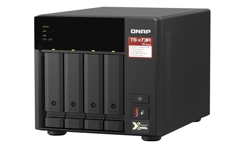 QNAP TS-473A 4-Bay Turbo-Station NAS (AMD Ryzen™ Embedded V1500B 4-Core/8-Thread 2,2 GHz 8GB DDR4 RA