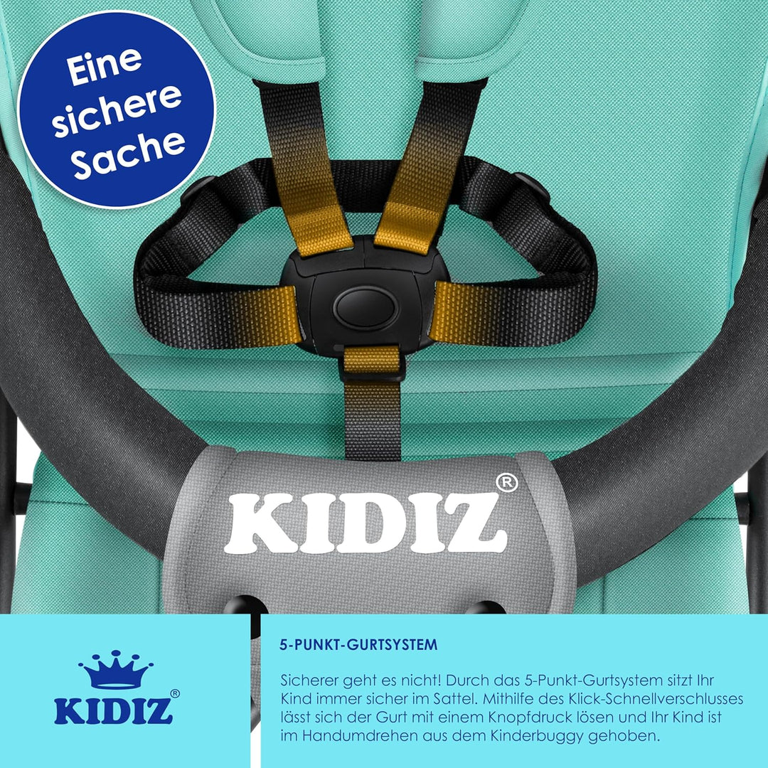 KIDIZ® Kinderwagen CITY Buggy Kinderbuggy klappbar Sportwagen Faltbar 360° 4-Zoll-Räder Inkl. Sonnen