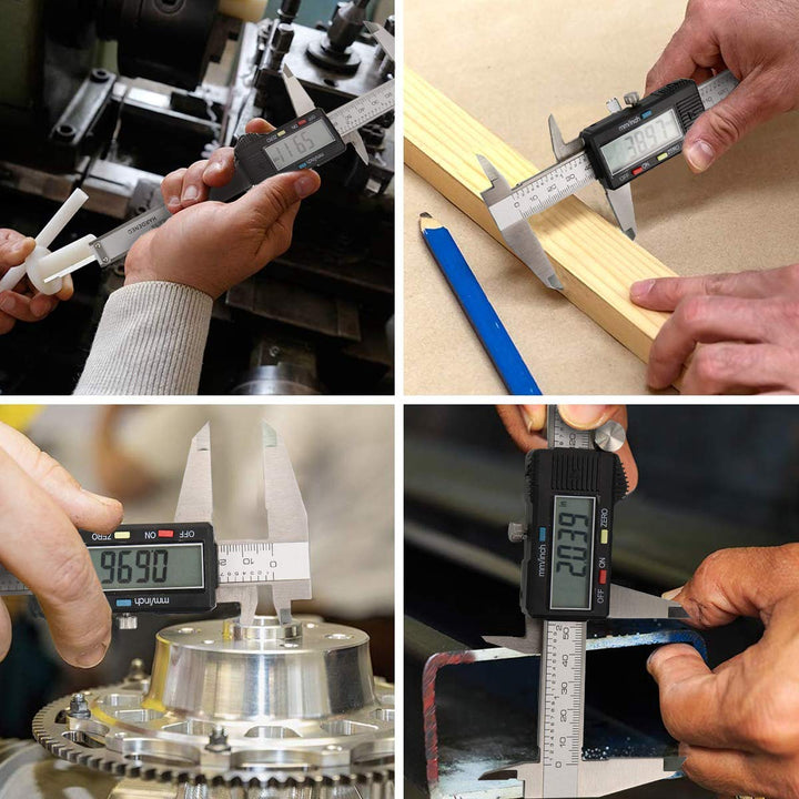 Messschieber Digital, Qfun Edelstahl Schieblehre Messwerkzeuge 150mm Spritzwasserdicht Staubdicht Sc