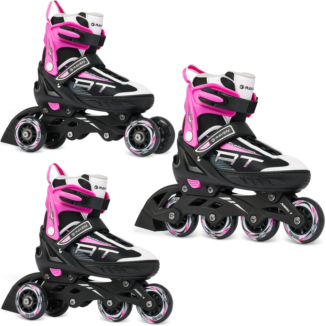 RAVEN Profession 3in1 Inlineskates Triskates Rollschuhe Inliner für Kinder und Erwachsene verstellba