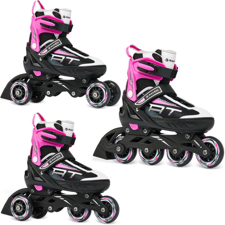 RAVEN Profession 3in1 Inlineskates Triskates Rollschuhe Inliner für Kinder und Erwachsene verstellba