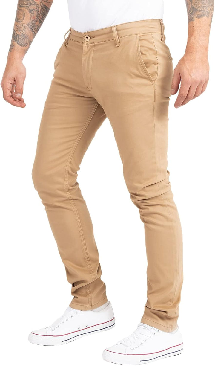 Indumentum Chino Hose Basic Slim Fit IS-305 38W / 32L Dunkelbeige, 38W / 32L Dunkelbeige