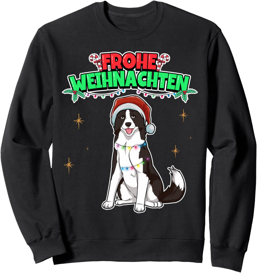 Border Collie Hund Frohe Weihnachten Advent Dezember Sweatshirt