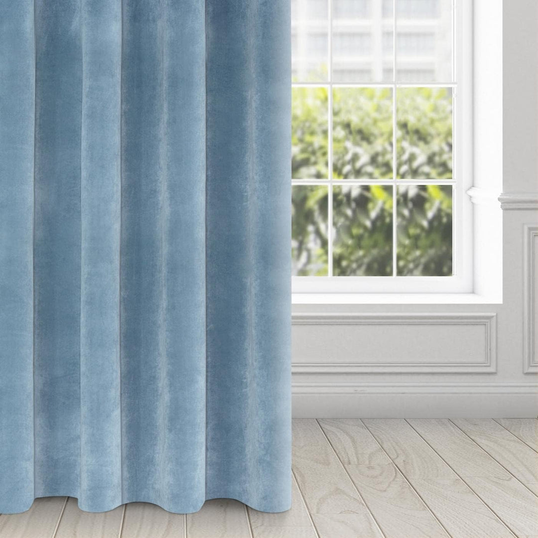 Eurofirany Villa Vorhang Samt Velvet Weich Kräuselband-1 Stk. Edel Gardine Dick 290 g/m2 Elegant Gla