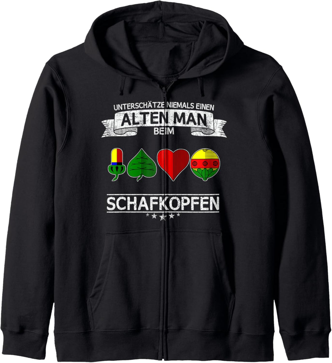 Schafkopf Schafkopfen Kartenspiel Spruch Geschenkidee Kapuzenjacke
