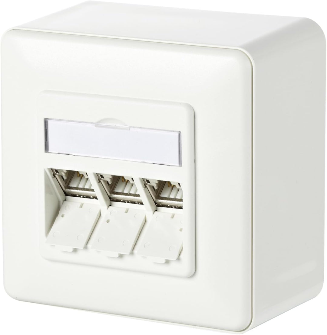 Metz Connect Netzwerkdose Aufputz CAT 6a 3 Port Reinweiss