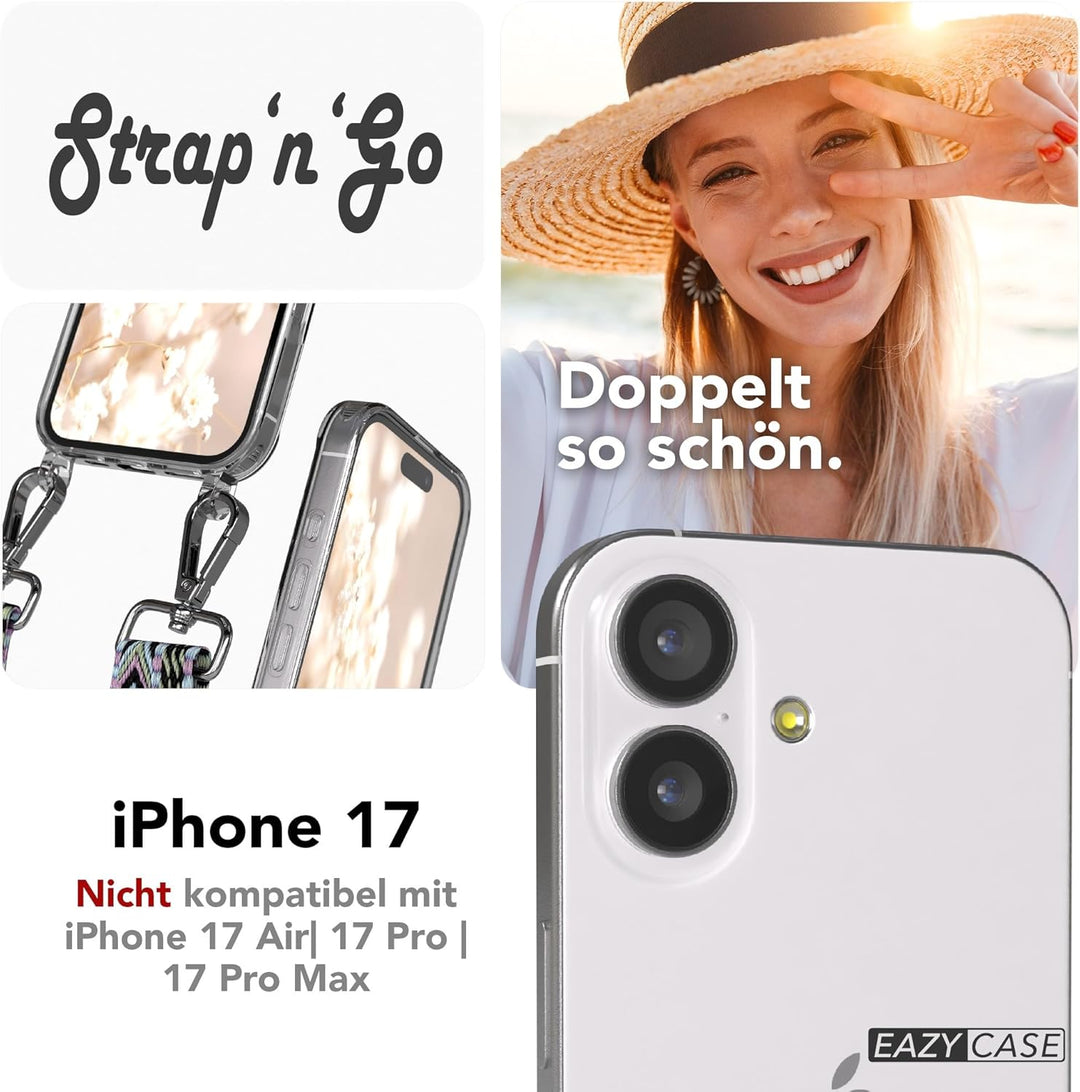EAZY CASE Handykette - Verstellbares Taschenband kompatibel mit iPhone 17, Schulterriemen, Handykord