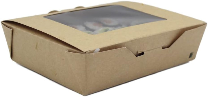 BAMI Sushibox Lebensmittelbox Tortenkarton Sushikarton mit Fenster -SBF412-19,8x13,8x5cm 50 Stück -S