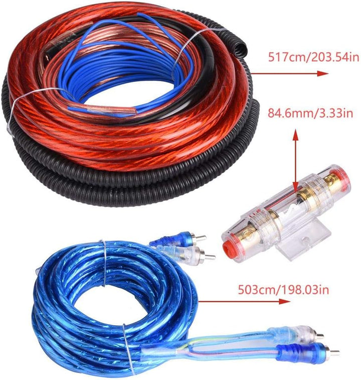 KIMISS Kabel-Set für Subwoofer-Verstärker, 4 Gauge, 2.800 W, für Lautsprecher