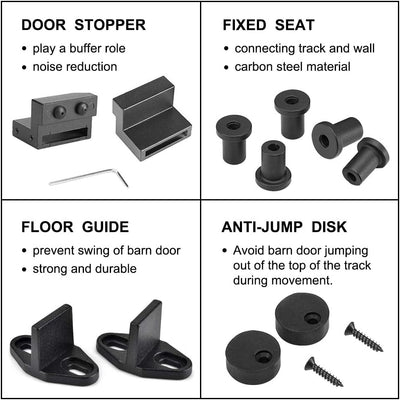 Schiebetürbeschlag Set 6.6FT/200 cm Schiebetür Kit Hängeschiene Schiebetürsystem Barn Door Hardware