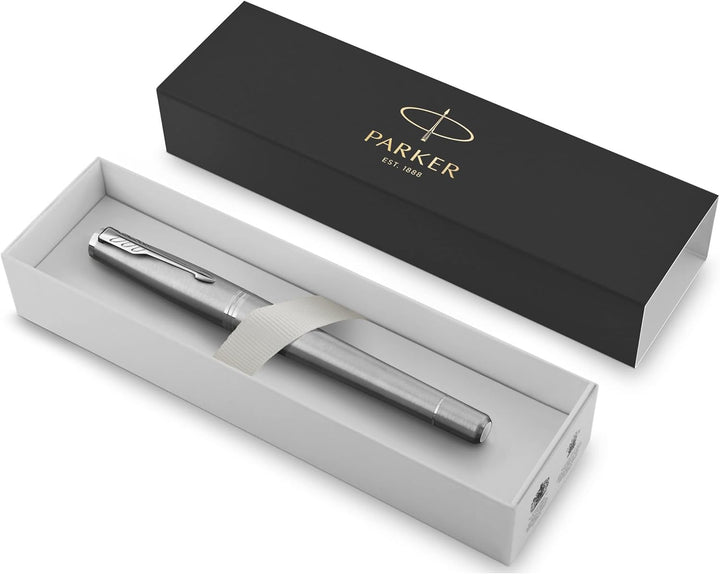Parker Urban Füller | Metro Metallic | Füllfederhalter mit mittlerer Feder und blauer Tinte | Gesche