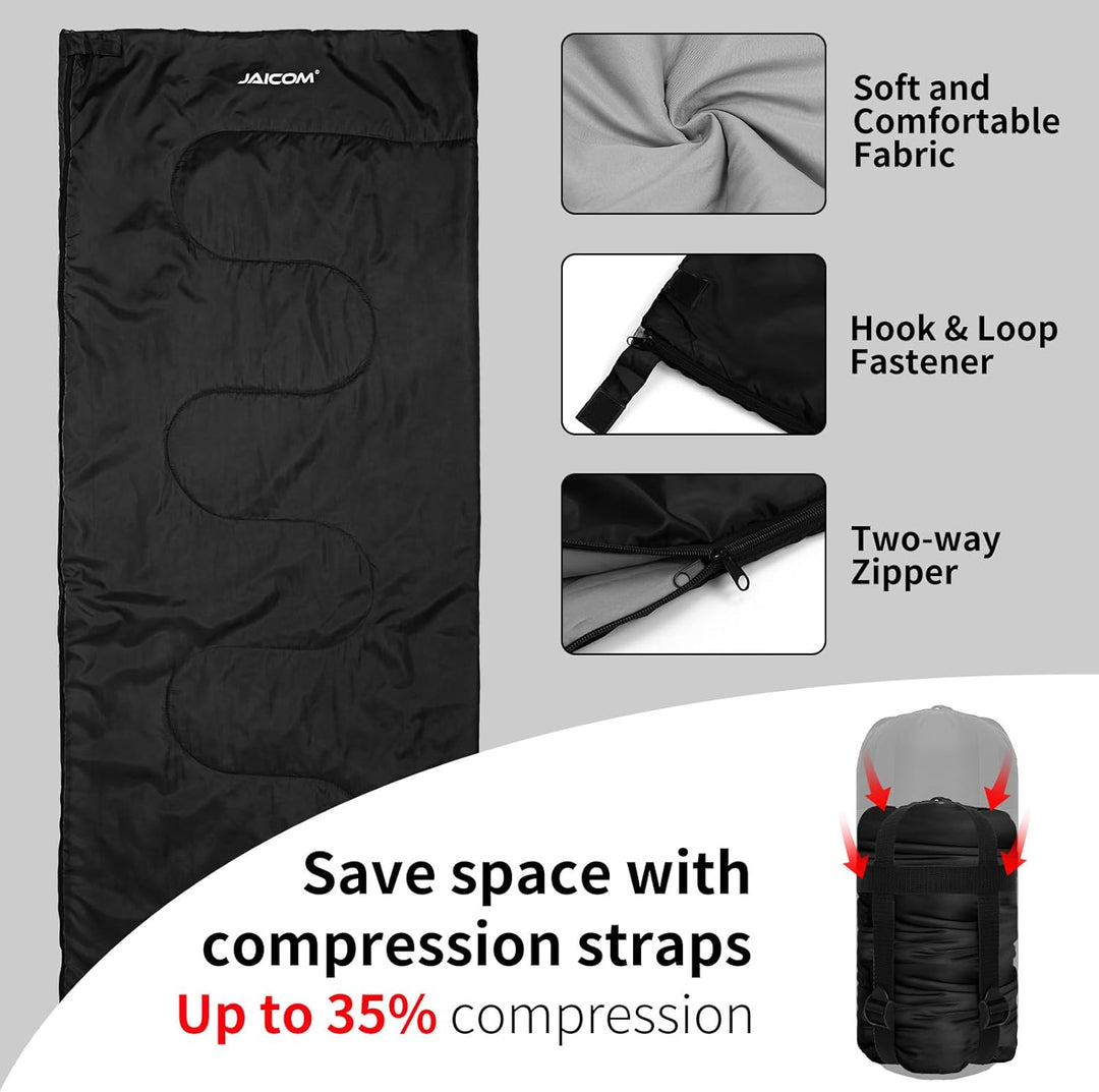 JAICOM Schlafsack - Kleines Packmass Deckenschlafsack, Leicht & Dünn Sommerschlafsack - für Camping,