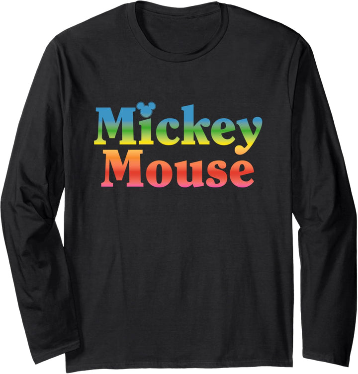 Disney Mickey Mouse Name Rainbow Langarmshirt