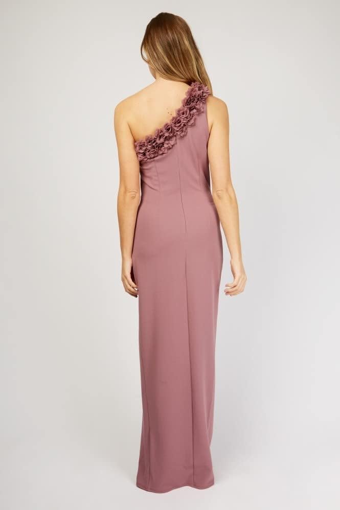 Little Mistress Damen One-Shoulder-Corsage Brautjungfer Maxikleid Kleid 42 Violett, 42 Violett