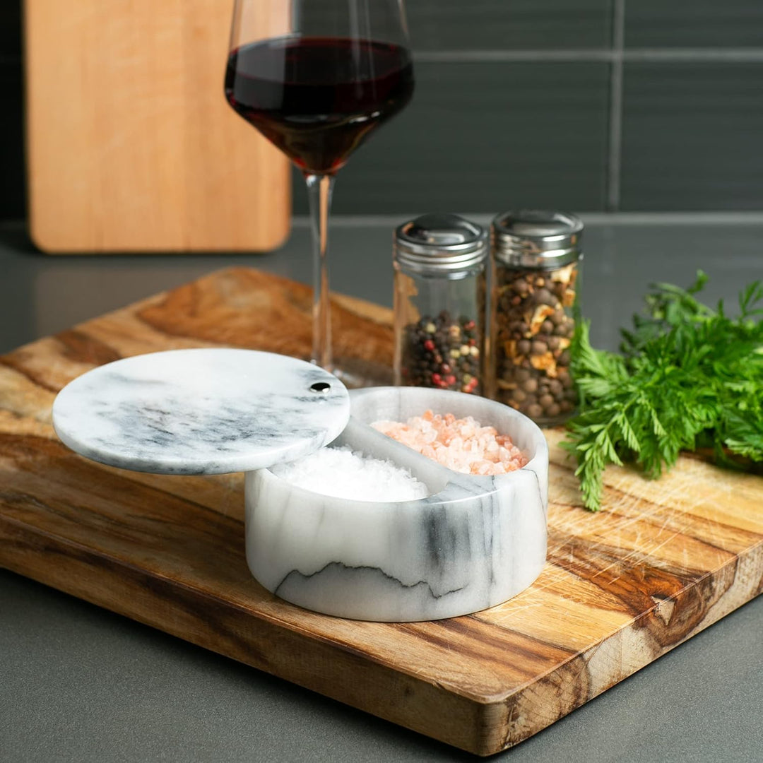 RSVP International Box mit zwei Fächern, schicker und moderner Kräuterbehälter, 284 ml, Drehverschlu