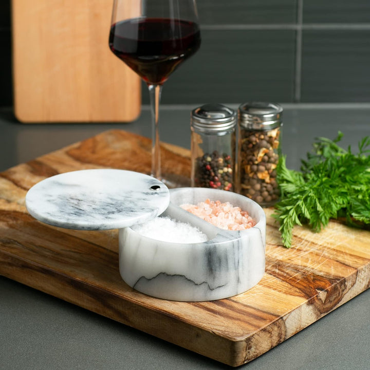 RSVP International Box mit zwei Fächern, schicker und moderner Kräuterbehälter, 284 ml, Drehverschlu