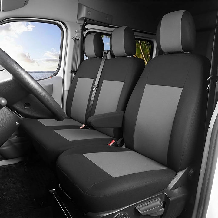 TOYOUN 2+1 Transporter Sitzbezug Set für Die Vordersitze Grau Sitzbezüge | Sitzbezug Van 3 Sitz Univ