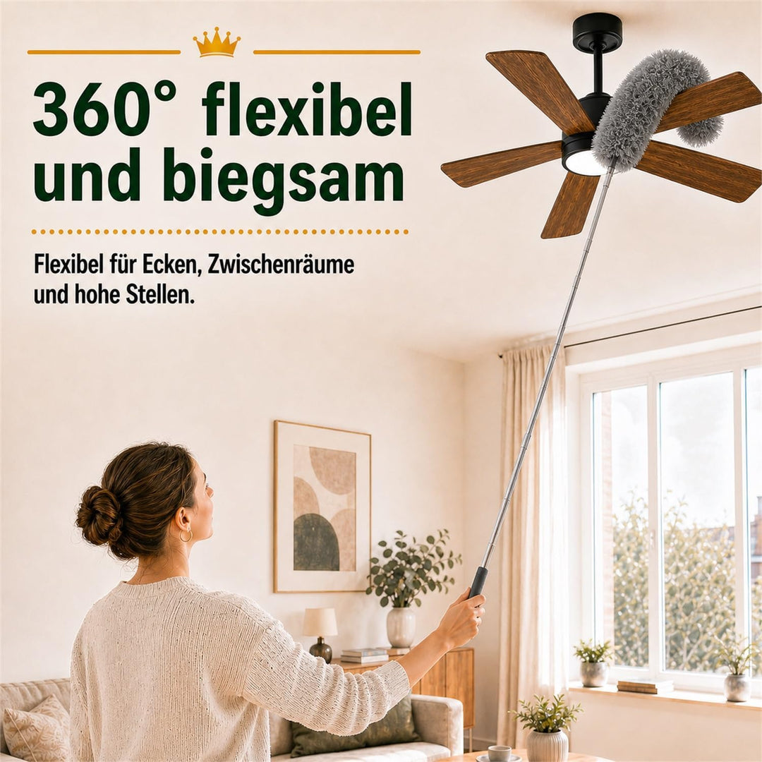 Staubwedel Teleskop Lang Ausziehbar, Staubwischer Waschbar Spinnwebenbesen mit Teleskopstiel, Spinne