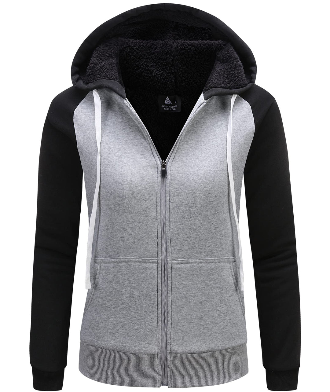 igeekwell Damen Fleecejacke mit Kapuze Warm Hoodie Jacke Damen Sweatjacke mit Teddyfutter Damen Outd
