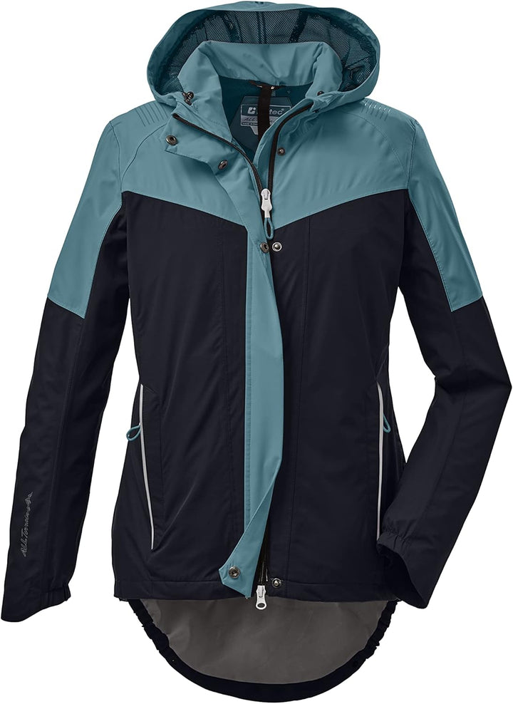 Killtec Damen Kos 27 Wmn Jckt Funktionsjacke mit Kapuze und Spritzschutz, packbar, wasserdicht 46 du