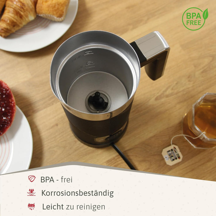 briebe Elegance Milchaufschäumer 4-in-1 Elektrische, Heiss/Kalt Aufschäumdüse 130ml für Kaffee Latte
