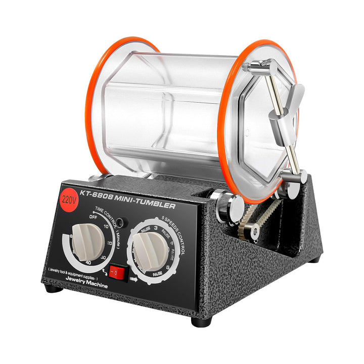 Fyssnn 60W/150W Poliermaschine Set Poliertrommel mit Timer &amp; Polierperlen, 220V 5 Gear, für Schmuck,