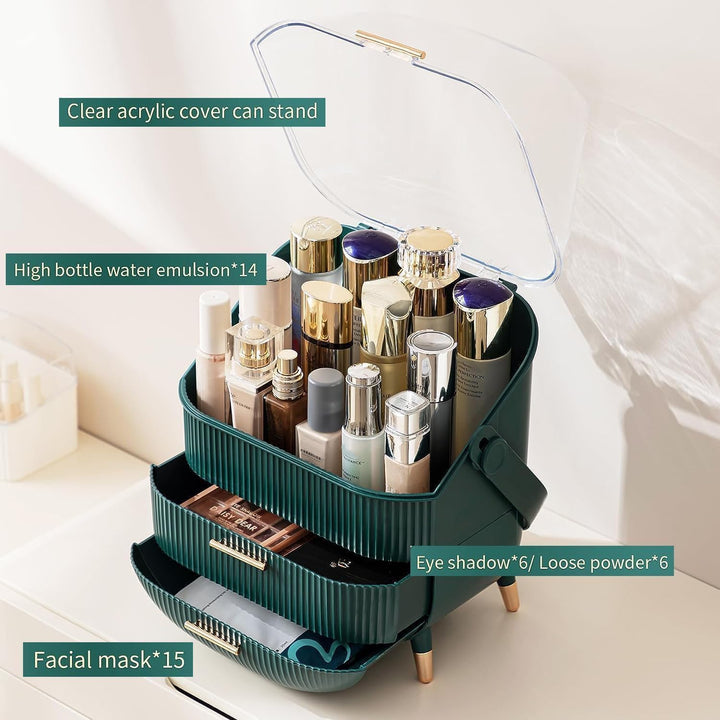 Make Up Organizer, Kosmetik Organizer mit decke, Wasserdicht Staubdicht Hautpflege Organizer für Bad