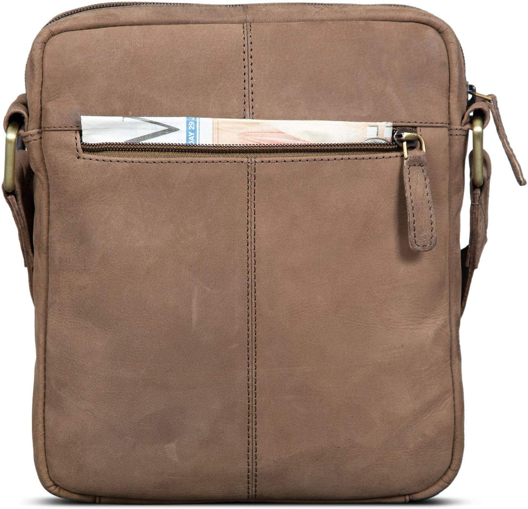 ROYALZ 'Trenton' Umhängetasche Leder Herren Klein Vintage Design Seitentasche Männer Schultertasche
