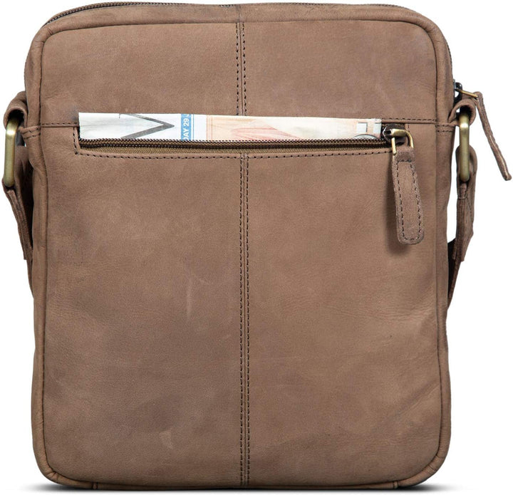 ROYALZ 'Trenton' Umhängetasche Leder Herren Klein Vintage Design Seitentasche Männer Schultertasche