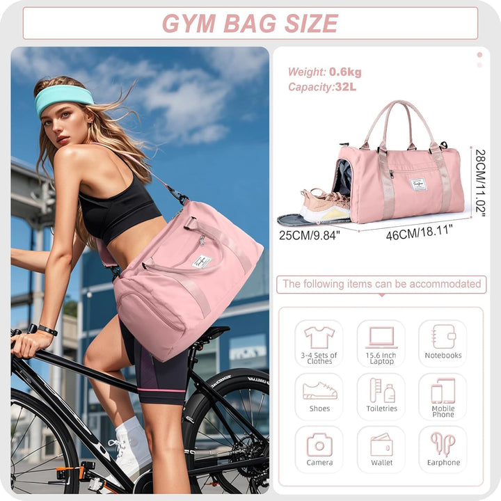 HYC00 Sport Duffel Bag Damen Herren,Sporttasche mit Nassfach &amp; Schuhfach Reise Duffel Bags Übernacht