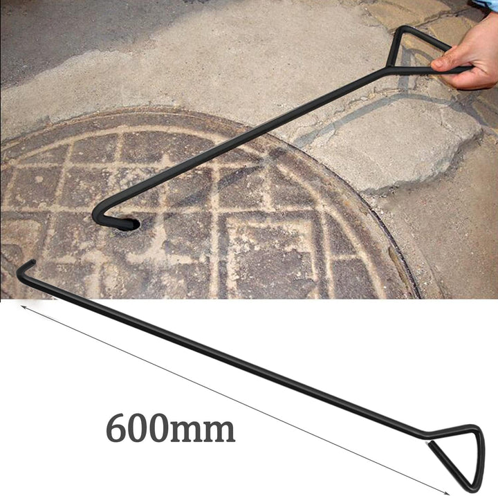 MaxAwe 2 Stk 60cm kanaldeckelheber, Kanalhaken Schachthaken Schachtdeckelhaken Für Kanaldeckel Kohle