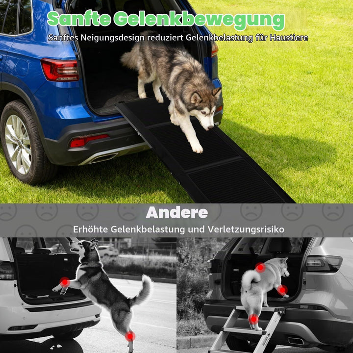 Nobleza - Hunderampe Auto klappbar 170cm, Klappbare Hunderampe mit Anti-Rutsch-Oberfläche, Hunderamp