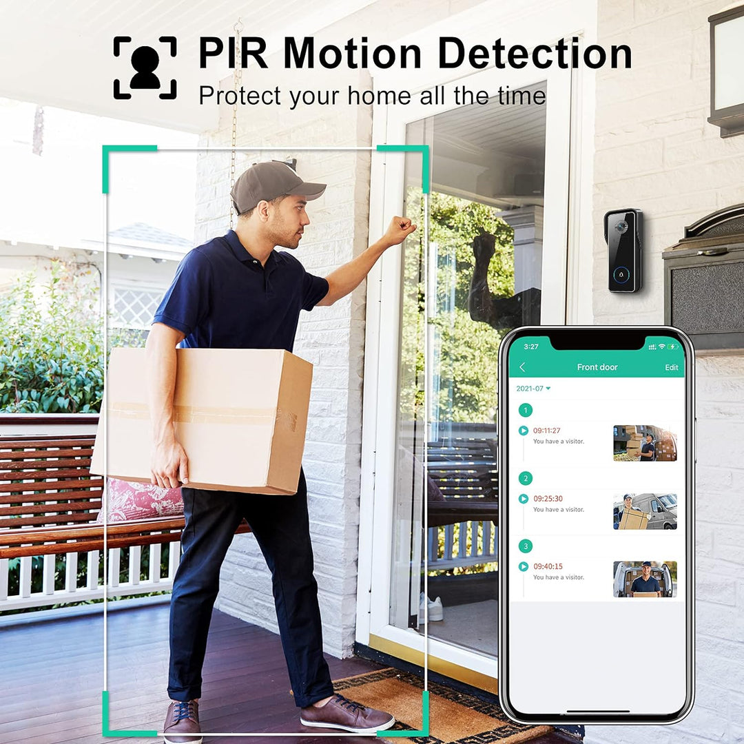 XTU WLAN Video Türklingel mit Kamera 2K HD Kabellose Video Doorbell mit Gong, Smarte Türklingel mit
