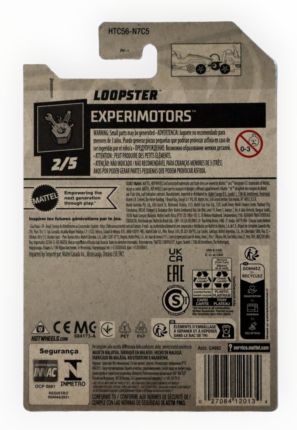 Mattel Hot Wheels Loopster, Experimotors 2/5 [White/Handsdown] 48/250