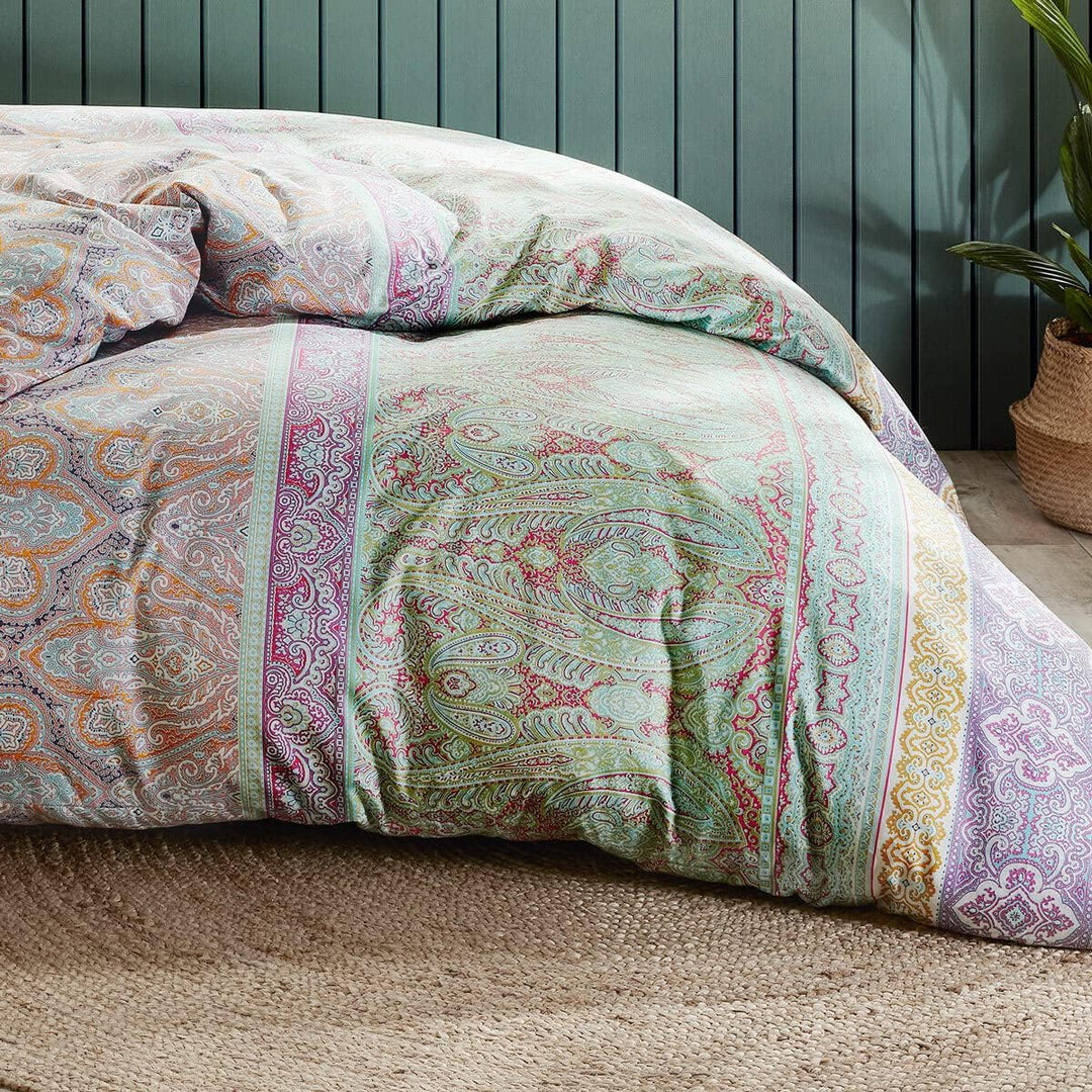 fleuresse Mako-Satin Bettwäsche Modern Classic Dilbeek Mint 1 Bettbezug 155 x 220 cm + 1 Kissenbezug