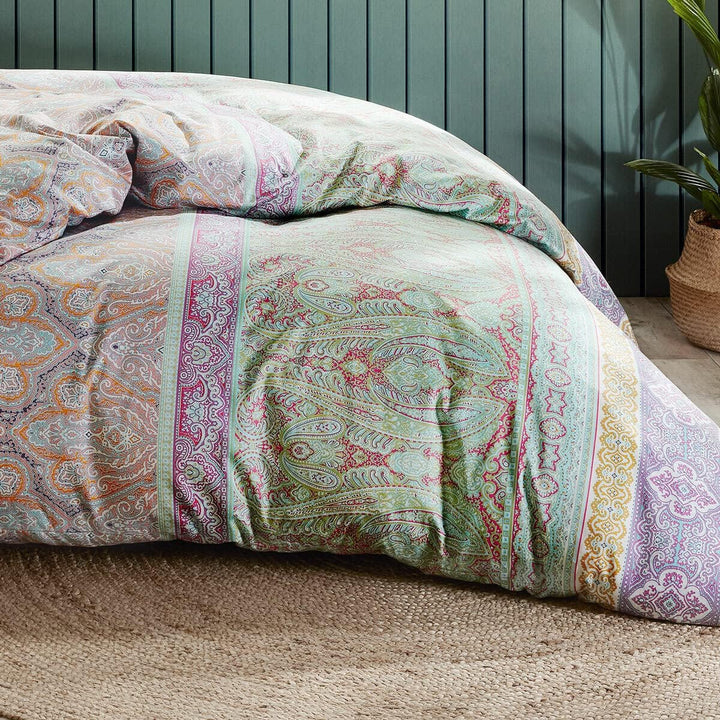 fleuresse Mako-Satin Bettwäsche Modern Classic Dilbeek Mint 1 Bettbezug 155 x 220 cm + 1 Kissenbezug