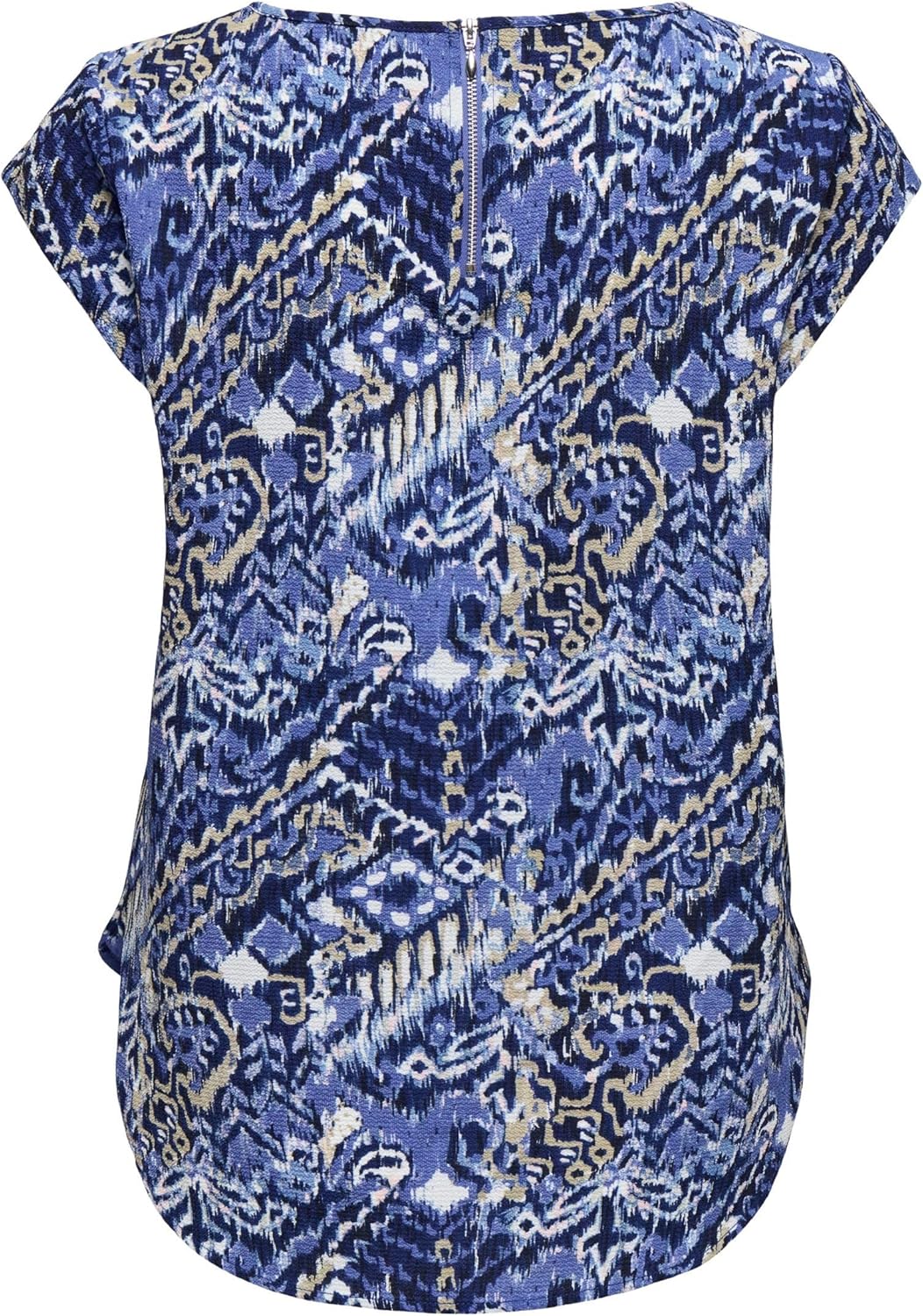 ONLY Damen Onlvic S/S Solid AOP Top Ptm T-Shirt, Blusenshirt, Kurzarm 36 Amparo Blue, 36 Amparo Blue
