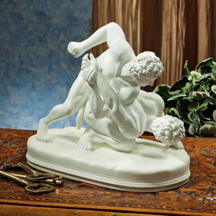 Design Toscano Hellenistische griechische Ringer, Kunstharzgebundene Marmorfigur