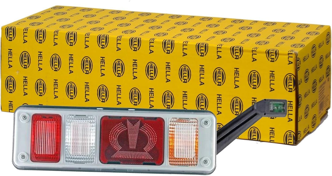 HELLA - Heckleuchte "Krone" - Hybrid - 24V - Anbau/geschraubt - Lichtscheibenfarbe: glasklar - Steck