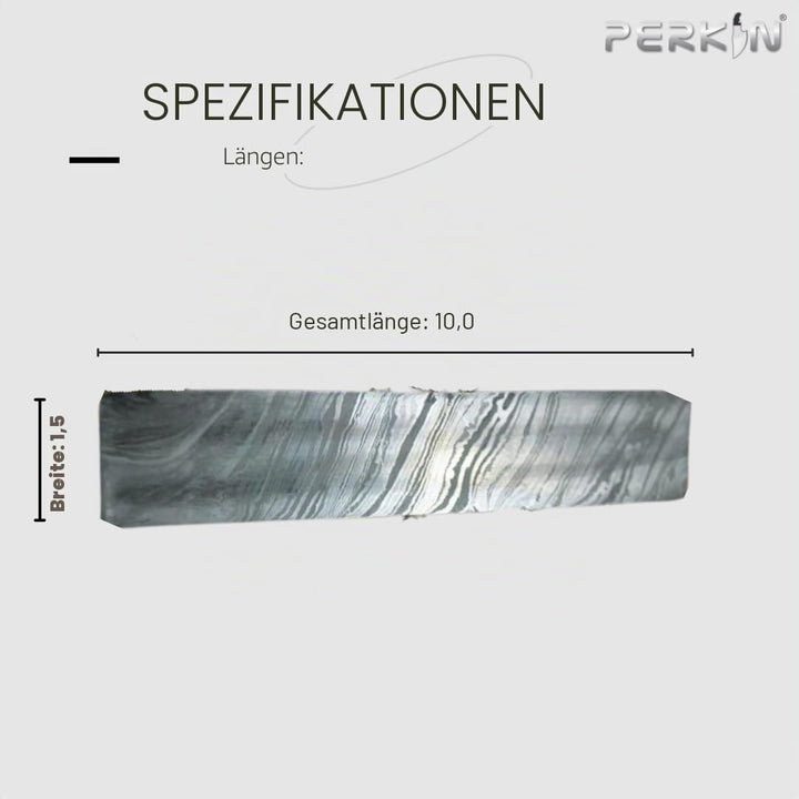 Damaszener Stahl zur Messerherstellung, über 200 Schichten, 254 * 38 * 4,0 mm