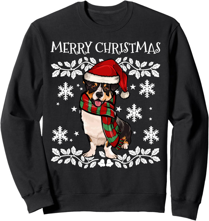 Frohe Weihnachtsverzierung Strickjacke Welsh Corgi Xmas Santa Sweatshirt