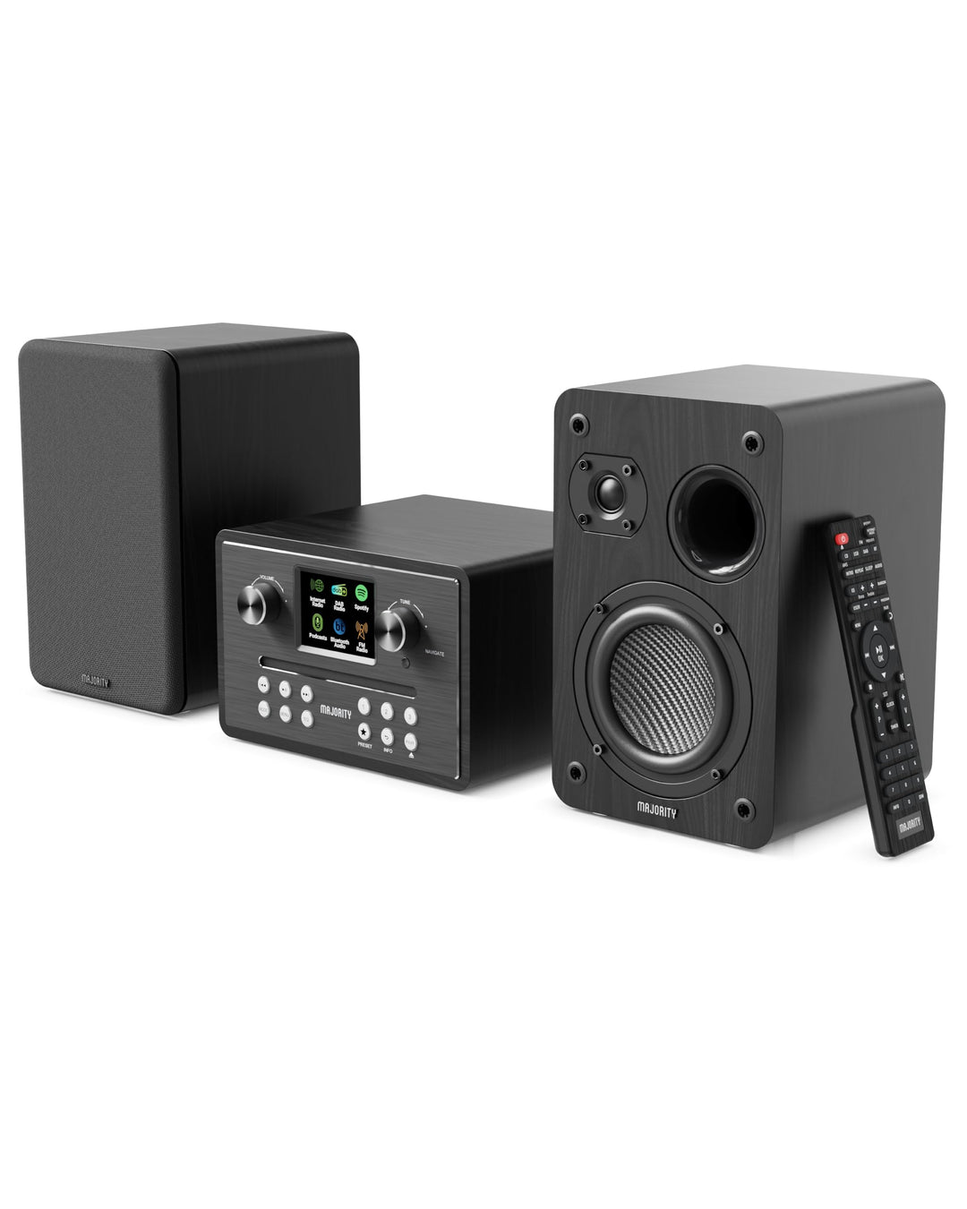 Majority Homerton HiFi Internetradio WLAN Stereoanlage CD Player, DAB+, UKW | Musikanlage mit Regall