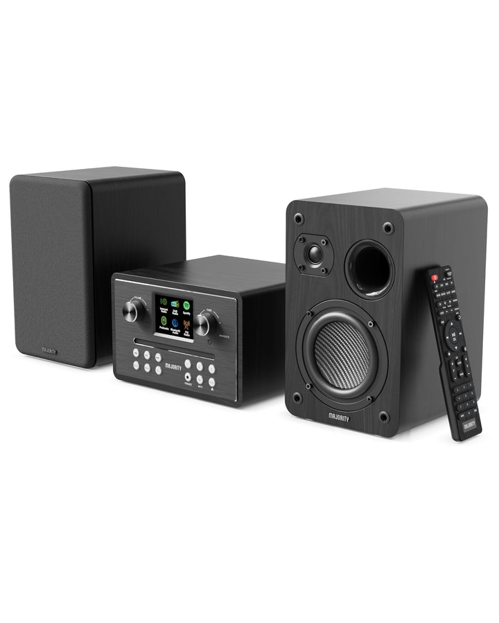Majority Homerton HiFi Internetradio WLAN Stereoanlage CD Player, DAB+, UKW | Musikanlage mit Regall