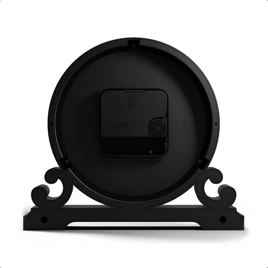 JONES CLOCKS® Saloon Tischuhr I Traditionelles DoppelIscrollIDesign I Grau I Zeitgenössischer klassi