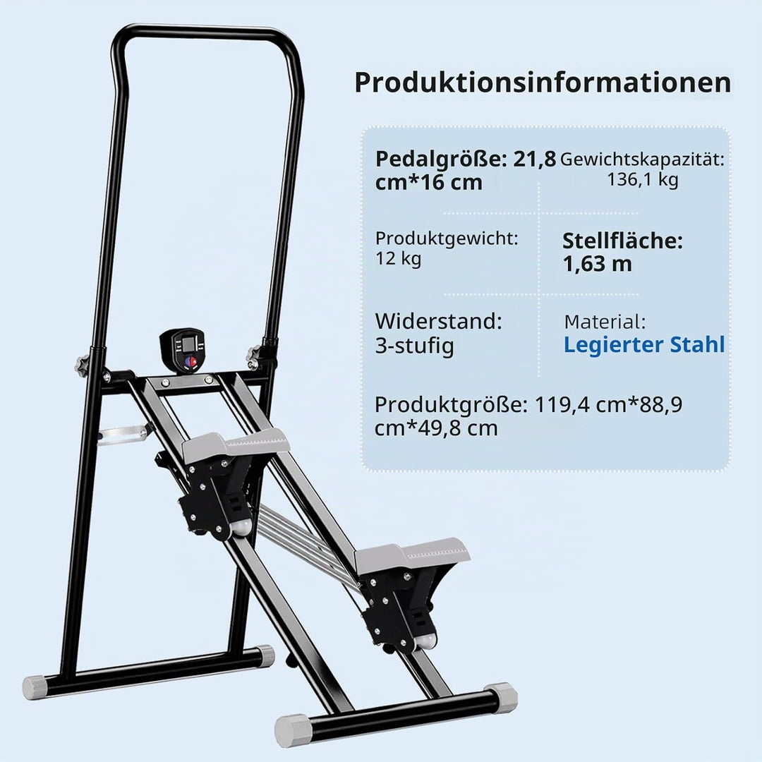 Stair Stepper für Zuhause, Stairmaster mit Einstellbarem 3 Stufen Widerstand für Ganzkörpertraining,